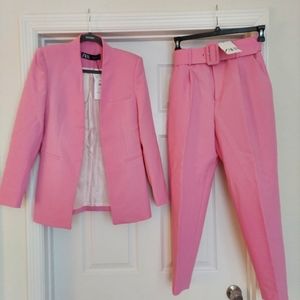Zara NWT pink lapelless blazer (newest season) S - whole suit